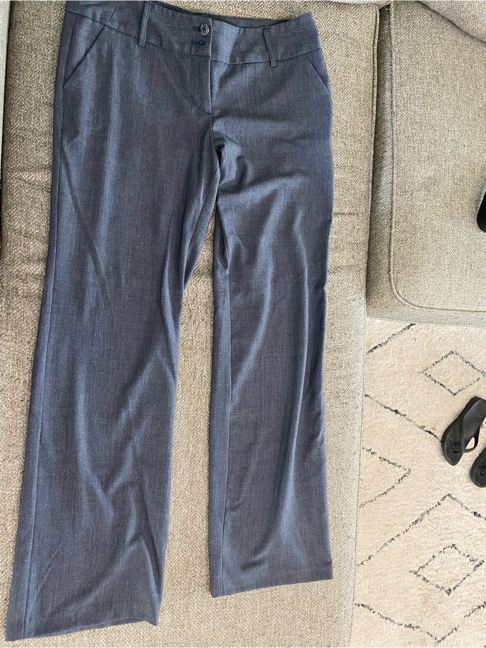 Amanda & Chelsea Women's Straight-Leg Dress Pants in Navy Gray